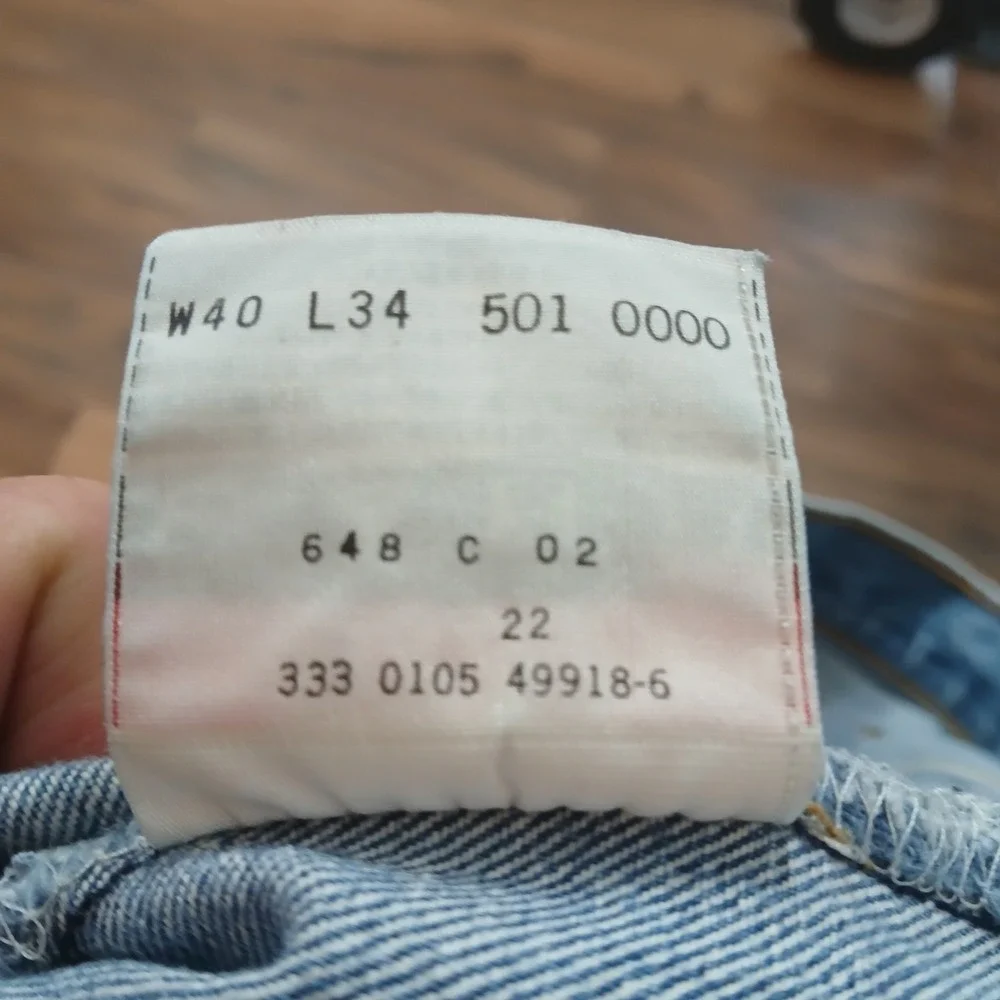 Vintage Levi's 501 Jeans Men 40x34 (FITS 36x30) Blue Button Fly Straight Leg Y2K